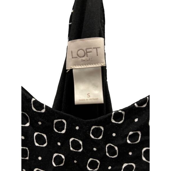 LOFT Black w/ White Circles Spaghetti Strap Dress, Size Small - Picture 3 of 4